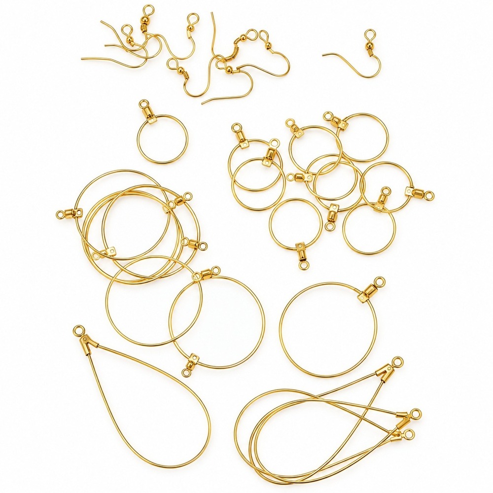 Bead Landing Gold Tone Ear Wires 64pc Nickel Free Jewelry Making Findings Lot